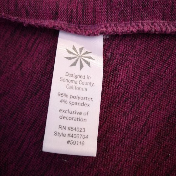 Athleta Ladies Size Large Purple with Black 3/4 Length Sleeve Open Cardigan - Picture 6 of 9